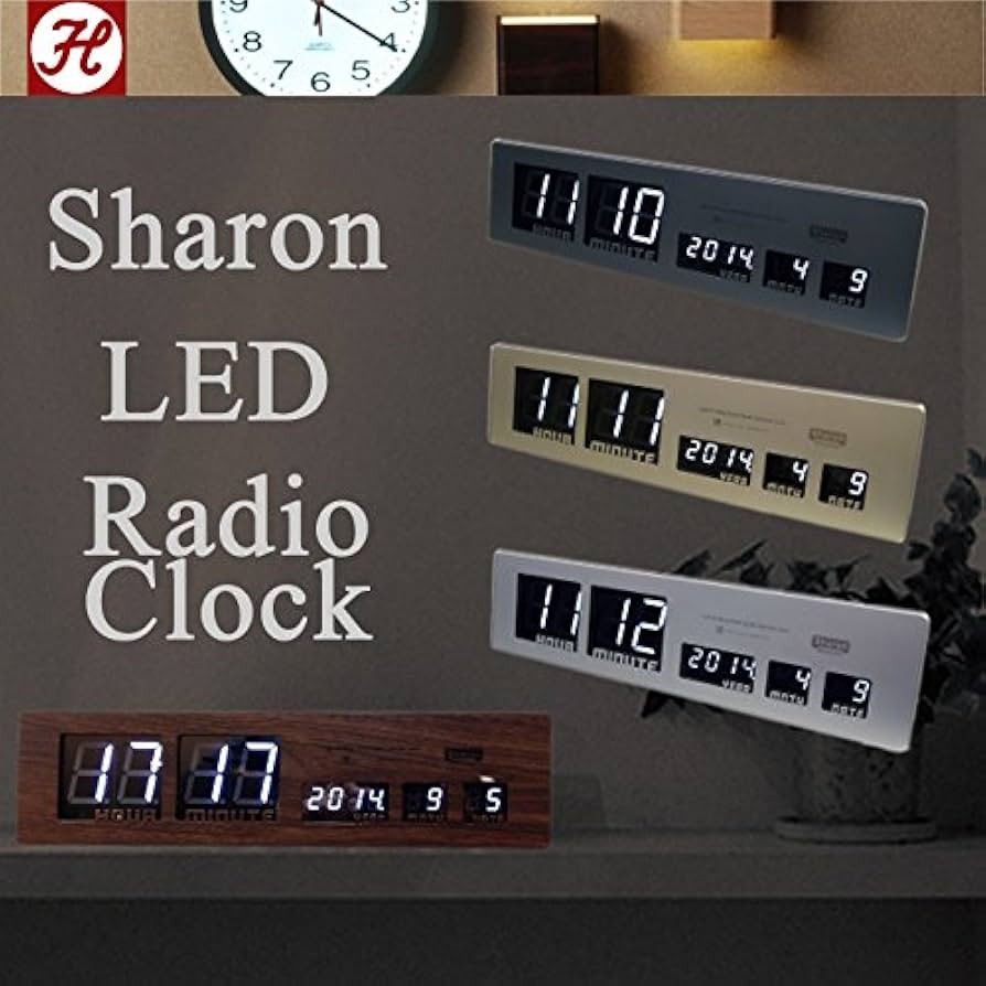 Sharon 壁掛け 置き時計 LED電波時計 インテリアショップ roomy 2WAY電波LEDクロック Sharon